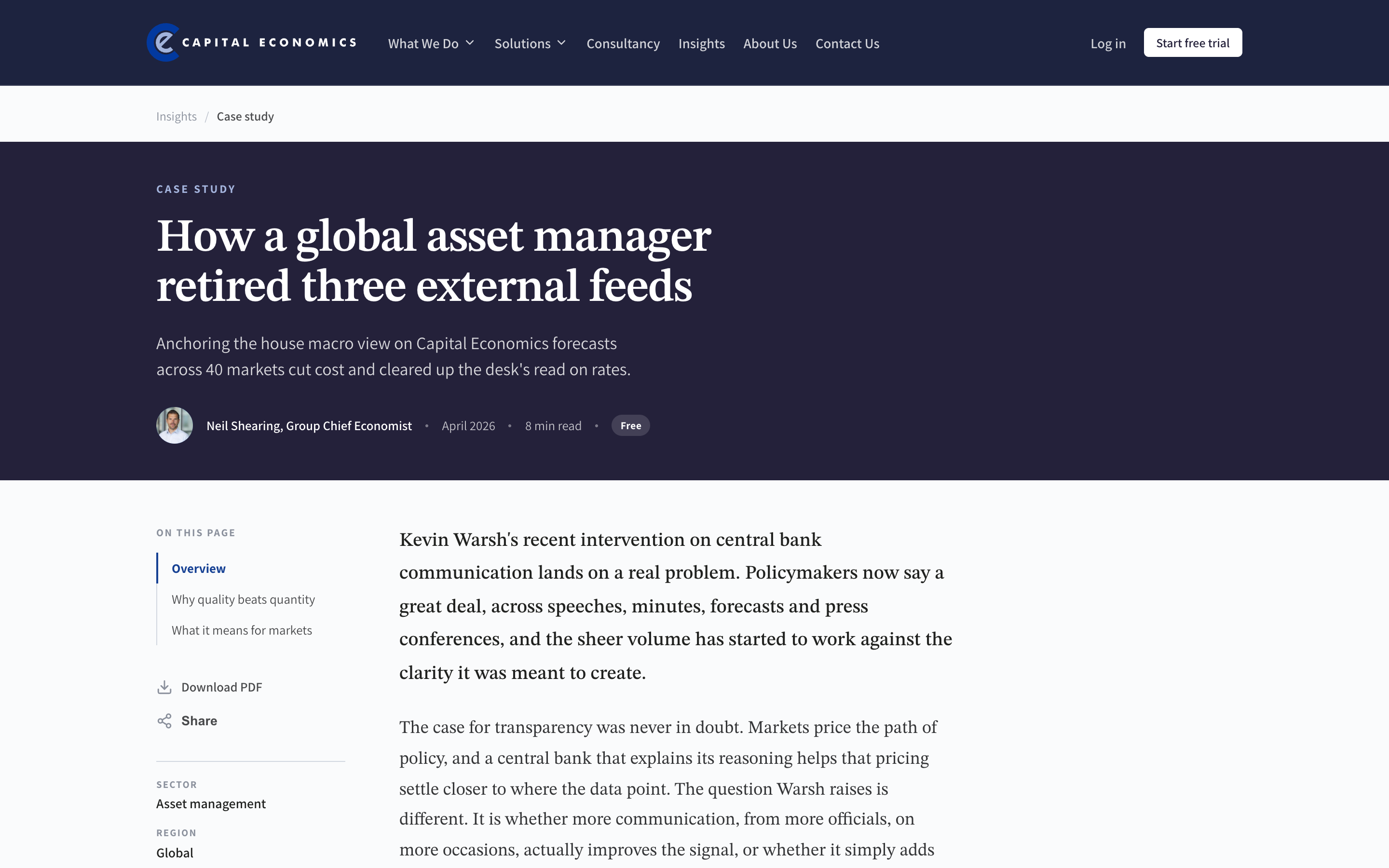 Preview of the Content Detail — Case Study page