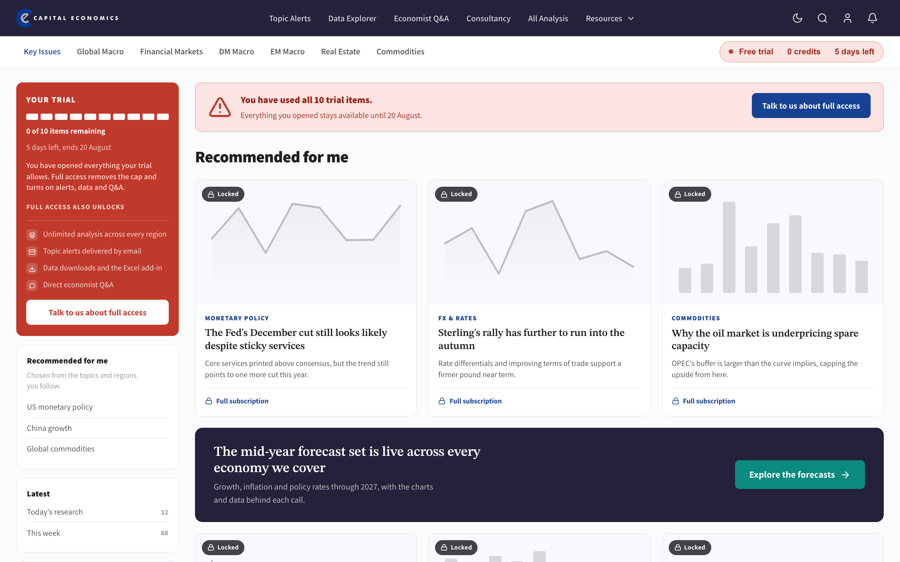 Preview of the Platform Home (Exhausted) page