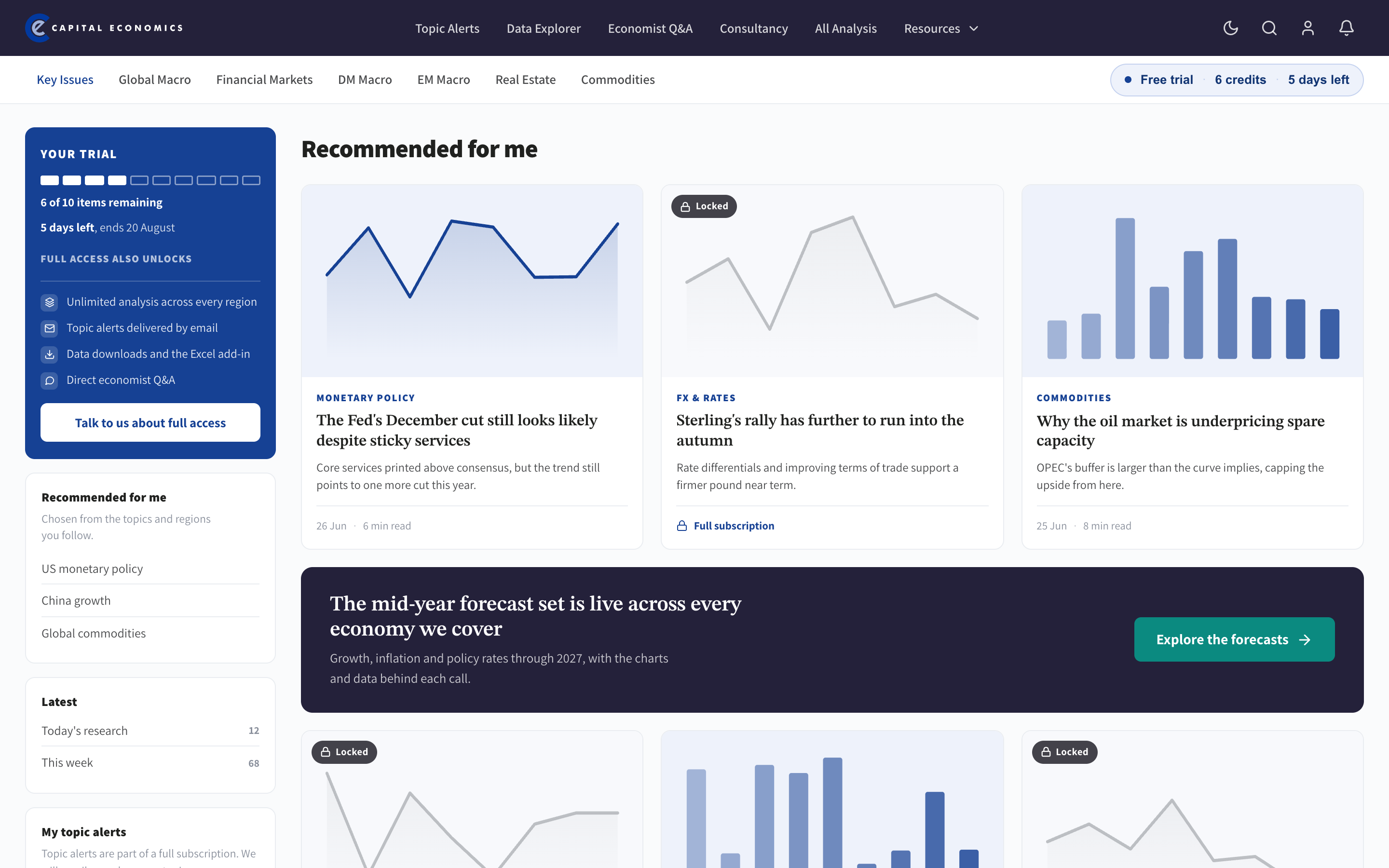 Preview of the Platform Home (Trial) page
