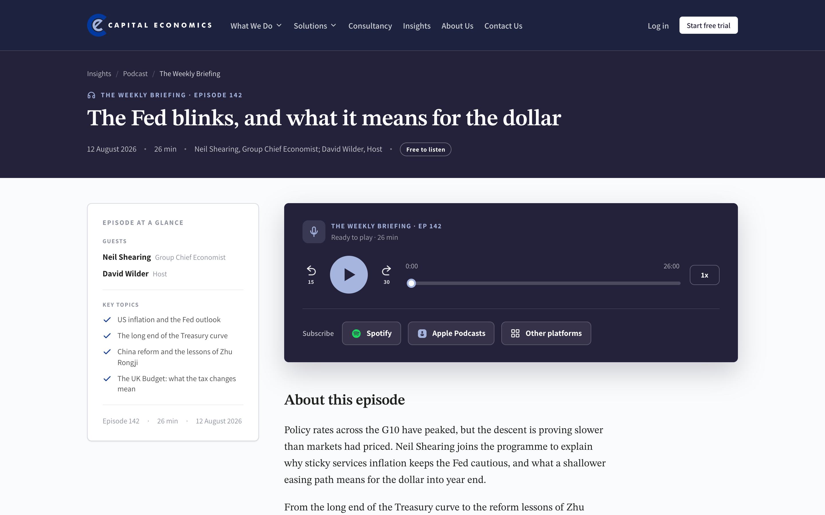 Preview of the Podcast Episode page